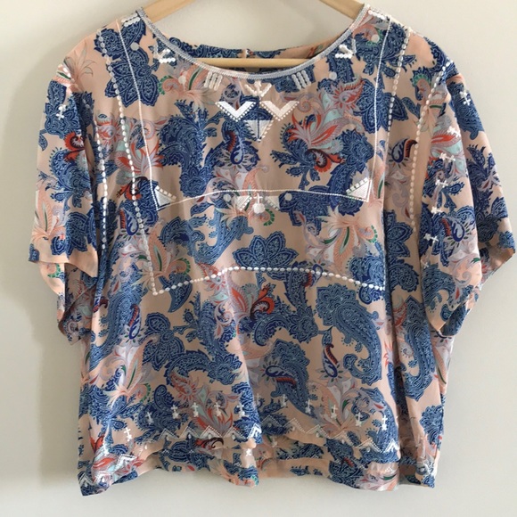 Twelfth Street by Cynthia Vincent Tops - Embroidered silk top, NWT